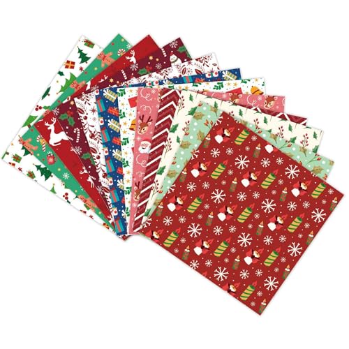 Milageto 12x Weihnachtsgeschenkpapier, Weihnachts-Scrapbooking-Zubehör, traditionelles DIY-Scrapbook-Papier für Partys, festliche Weihnachten, Neujahr von Milageto