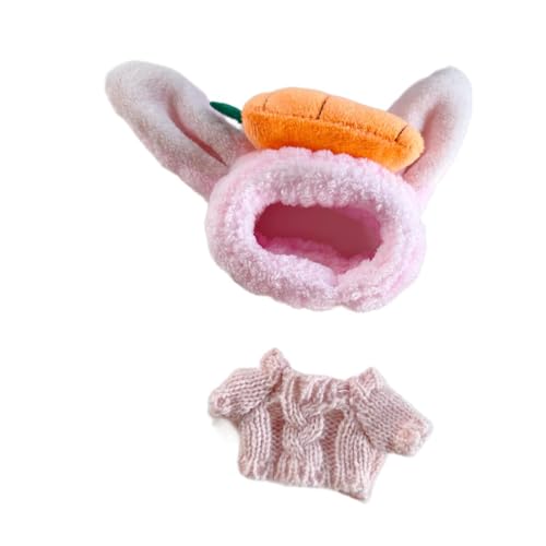 Milageto 15 cm-17 cm Plüsch Puppe Kleidung Puppe Kleidung Foto Requisiten Bequeme Plüsch Puppe Zubehör Cartoon Kuscheltiere Kleidung, Rosa Pullover Set von Milageto