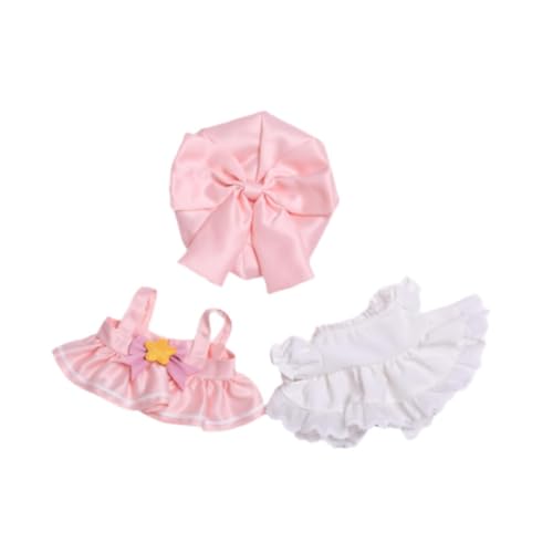 Milageto 3-teiliges Modepuppen-Kleid, Anzug, handgefertigte Kleidung, Kostüm, Puppenkleidung für 15–20 cm große Puppen, Mädchenpuppen, Rosa, Neujahrsgeschenke von Milageto