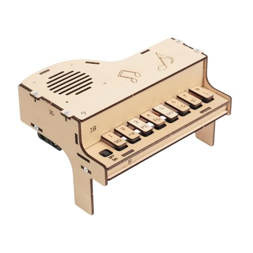 Milageto 3D-Spieluhr-Klavier, Holzbausätze, elektronisches Klaviermodell aus Holz, DIY-Bauspielzeug, DIY-Elektronik-Klavierbausätze für Kinder ab 8 Jahren von Milageto