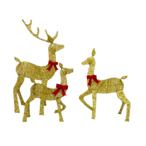 Milageto 3X Weihnachten Rentier Familie Beleuchtete Deer Set Kunst Handwerk Outdoor Weihnachten Dekoration Hof Ornament für Party Veranda Küche von Milageto