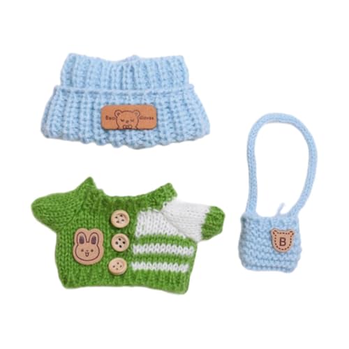 Milageto 3pcs Puppenkleidung Girl Doll Kleidung modische handgefertigte Kostümzubehör DIY Mini -Outfit Sweater -Anzüge für 6,69 Zoll Puppe, GrÜn von Milageto