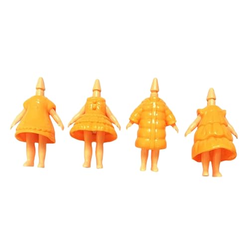 Milageto 4X Mädchen Puppenkleidung Mini Puppenkörper Kleidung Zubehör Geburtstagsgeschenk Puppenkleidung Anzug süßes Puppenkleid Displayständer, Orange von Milageto