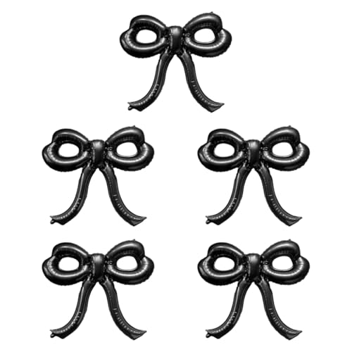 Milageto 5pcs Bowballons Aluminiumfolie Luftballons multifunktionaler Bogen Geburtstagdekorationen Ornament für Verlobungs Hintergrund, Schwarz Milageto 5pcs Bowballons Aluminiumfolie Luftballons multifunktionaler Bogen Geburtstagdekorationen Ornament für Verlobungs Hintergrund, Schwarz von Milageto