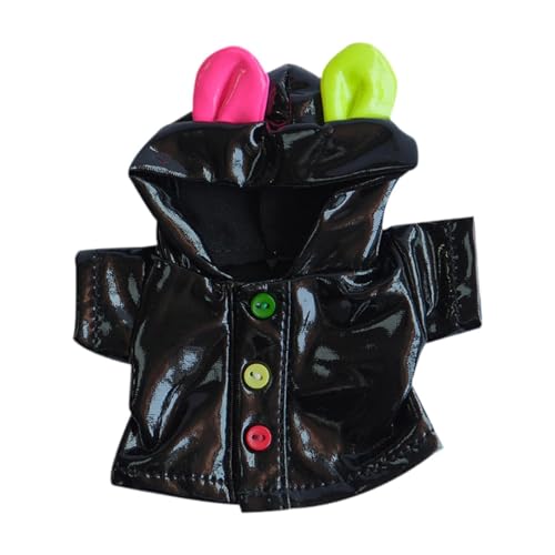 Milageto Ausgestopfte Tiere Kleidung Puppe Regenmantel Dress Up, DASS sie Kostüme Spielen Stilvolle Cartoon Soft Toys Accessoires Outifit für Kinder, Schwarz von Milageto