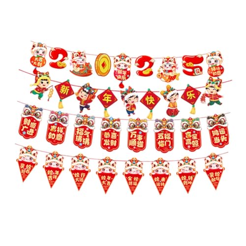 Milageto Banner-Dekoration zum chinesischen Neujahr, Frühlingsfest-Dekorationen, Party-Zubehör, Wimpel-Ornament zum Aufhängen zur Einweihung, Style D von Milageto