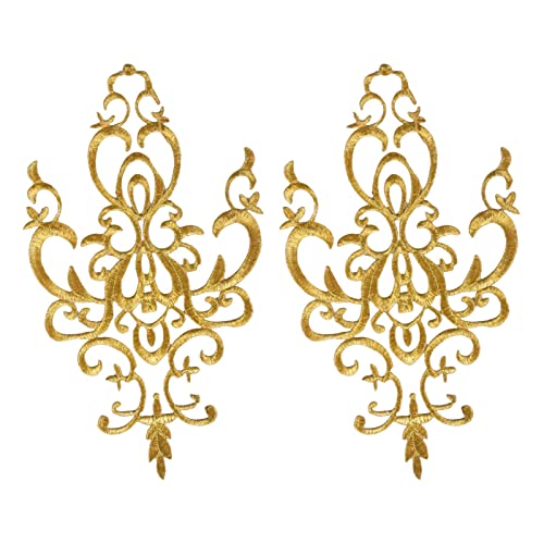 Milageto Blumen Spitzen Nähapplikation Patch DIY Craft Sewing Es Zubehör für Cheongsam Kleidung Kleid, Gold von Milageto