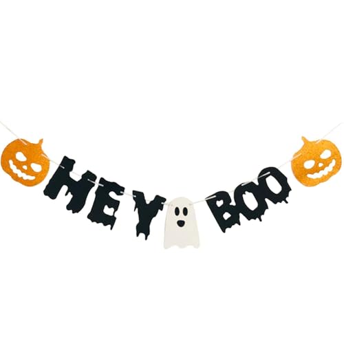 Milageto Halloween-Themenbanner, Partyzubehör, Accessoires süß handgefertigt, Girlande-Banner, Hängende Dekoration für Festival, Centerpiece, b von Milageto