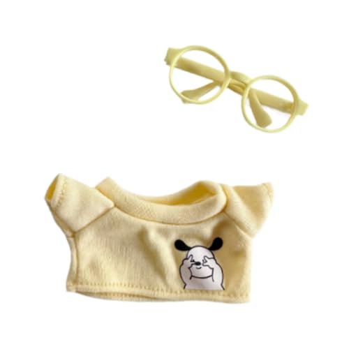 Milageto Mini-Puppenkleidung, Puppen-Outfit, Anziehspielzeug, Mädchenpuppen-Outfits, Puppenkleidung für 15 cm Puppenmädchen, Geschenk für Mädchen, mit Gelber Brille von Milageto