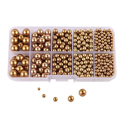 Milageto Perlen ohne Loch zum Basteln, Heimdekoration, 4 mm, 5 mm, 6 mm, 8 mm, 10 mm, lose Perlen zum Basteln, Schmuckherstellung, Taschen, Basteln, schwarz golden von Milageto