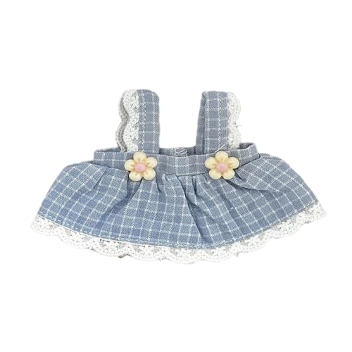 Milageto Puppe Hosentender Rock handgefertigtes Kleidungsstück Kariertes Muster weiche DIY Doll Kleidung Kostümzubehör für 12 cm Baumwollpuppen Dress Up up, Blau von Milageto