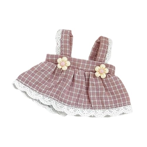 Milageto Puppe Hosentender Rock handgefertigtes Kleidungsstück Kariertes Muster weiche DIY Doll Kleidung Kostümzubehör für 12 cm Baumwollpuppen Dress Up up, Lila von Milageto