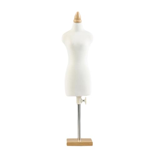 Milageto Schneiderpuppe Weiblich Deko, Schaufensterpuppe Damenbüste, Puppenkleid Displayhalter Mannequin Modell Puppenständer für DIY Puppenhaus Deko, 33 cm quadratische Basis von Milageto