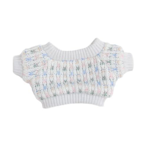 Milageto Puppenpullover, Plüschfigur, Kleidung, Mode für kleine Mädchen, Foto-Requisiten, DIY, pädagogisches Anziehkostüm für 5,91-Zoll-Puppe, Weiß von Milageto