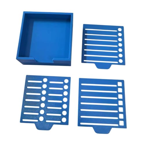 Milageto Sticky Note Holder mit Stencil Office Desk Organizer, tragbarer, Visitenkartenhalter, Geschenke Sticky Note -Spender für die Schule, Blau von Milageto