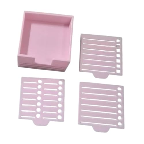 Milageto Sticky Note Holder mit Stencil Office Desk Organizer, tragbarer, Visitenkartenhalter, Geschenke Sticky Note -Spender für die Schule, Rosa von Milageto