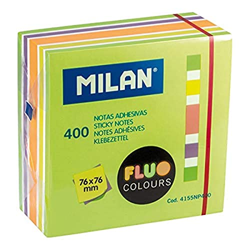 MILAN Block 400 Haftnotizen Fluo 76 x 76 mm von MILAN