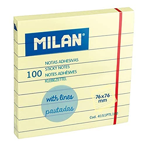 Haftnotizen, liniert, 76 x 76 mm, 100 Stück von MILAN