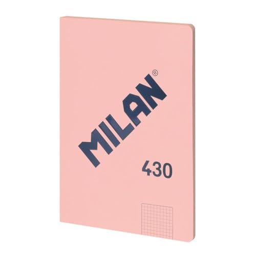 MILAN® A4 geleimtes Notizbuch, kariert 5 x 5 mm, 48 Blatt A4, Papier 95 g/m², Serie 1918, Rosa von Milan