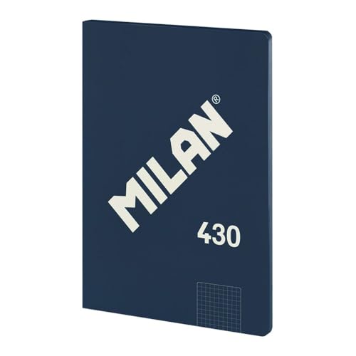 MILAN® Notizbuch, A4, kariert 5 x 5 mm, 48 Blatt A4, Papier 95 g/m², Serie 1918, Blau von Milan