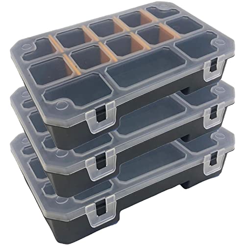 Milanino Organizer Sortierbox stapelbar Sortimentskasten I Kleinteilemagazin I Sortimentskisten I Werkzeugkasten I Schraubenbox (S (3er SET)) von Milanino