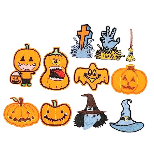 MILISTEN 1 Satz Aufnäher Halloween-dekorationen Schlafzimmer Katzenmaske Kostüm Halloween-patches Kürbis Lichter Halloween-maske Halloween-nagelaufkleber Kürbis- Led-maske Skelettmaske von Milisten