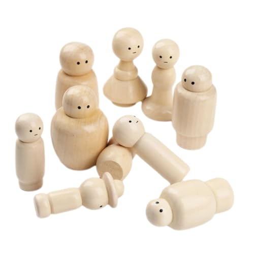 MILISTEN 10 Stück Unbemalte Holzfiguren Kreative Peg Dolls für Diy Bastelprojekte für Weihnachtsdekoration Handgefertigte Holzpuppen aus Hochwertigem Material MILISTEN 10 Stück Unbemalte Holzfiguren Kreative Peg Dolls für Diy Bastelprojekte für Weihnachtsdekoration Handgefertigte Holzpuppen aus Hochwertigem Material von Milisten