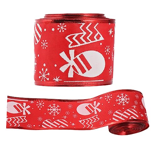 MILISTEN 2 Rollen Weihnachtsschneeband Band für die Weihnachtsbaumdekoration großer Bogen Weihnachten geschenkband ribbon Wickelband Kräuselband zum Verpacken von Geschenken Polyester rot von Milisten