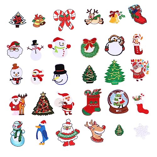 MILISTEN 26St Patch Weihnachtsaufkleber zum Anreiben Flicken nähen Flicken für Kleidung Weihnachten fashing costume embroidery Kleiderflicken aufbügeln Stoff-Polyester-Vliesstoff von Milisten