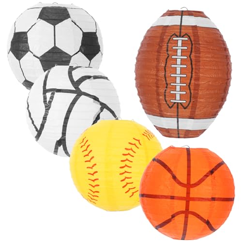 MILISTEN 5 Stück Basketball-Fußball-Laternenanhänger Baseball-Papierlaternen Basketballdekor Fußballlaterne Party-Papierlaterne Basketball-Geburtstagsdekoration Papier Laternen Eisen MILISTEN 5 Stück Basketball-Fußball-Laternenanhänger Baseball-Papierlaternen Basketballdekor Fußballlaterne Party-Papierlaterne Basketball-Geburtstagsdekoration Papier Laternen Eisen von Milisten
