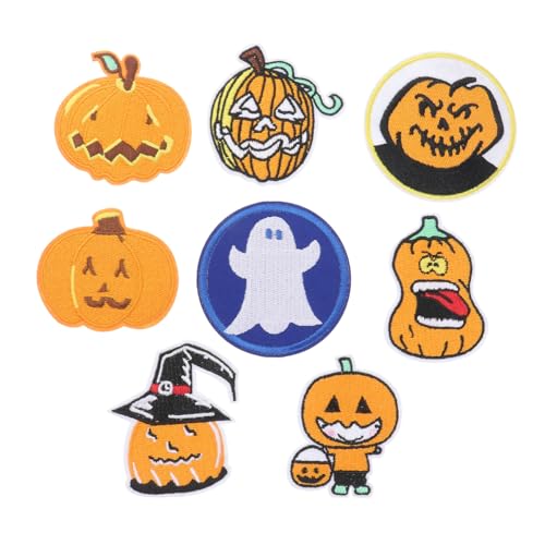 MILISTEN 8St Gestickte Aufnäher mit Halloween-Applikation Hutflecken Aufnäher für Taschen Hosenflicken bastelset bastelmaterial für Cartoon-Stickerei-Patches Charm-Stoff-Patch von Milisten