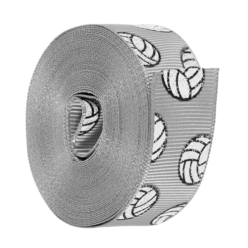 Milisten 1 Rolle Volleyballband seidenband Ribbon bandfeile Klebeband Paket Volleyball-Band Ripsband Verpackungsband Geschenkband bedrucktes Band DIY-Bänder dekoratives Band Polyester Grey von Milisten