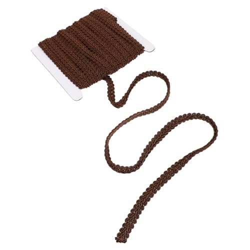 Milisten 1 Rolle wellige Spitze Fransen-Spitzenbesatz Schleife Buntes Band Quaste Miniatur bastelzeug craft decoration Verzierung unikal Volant trimmen vorhang DIY material Polyester Coffee von Milisten