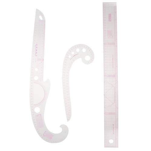 Milisten 1 Satz Machen Sie Einen Teller Und Setzen Sie Einen Lineal Patchwork-lineal Kleiderlineal Schnittmuster Ruler Schneiderlineal -set Diy Zeichenlineal Schnittmustermacher Plastik 3st von Milisten