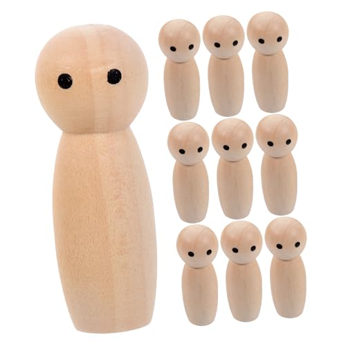 Milisten 10 Stück Teiliges Unbemalte Holz Peg Puppen zum DIY Malen Kleine Holzfiguren für Kreative Bastelprojekte und Dekoration für Kunsthandwerk Milisten 10 Stück Teiliges Unbemalte Holz Peg Puppen zum DIY Malen Kleine Holzfiguren für Kreative Bastelprojekte und Dekoration für Kunsthandwerk von Milisten