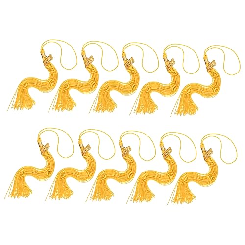 Milisten 10St Doktorhut Quaste Dekoration für die Abschlussfeier Kappen Golddekor Abschlusshüte graduation cap abschlussgeschenk Dekore für Abschlusskleider Quastenanhänger Polyester Golden von Milisten