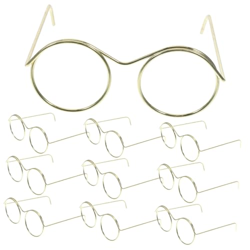 Milisten 10st Puppenbrille Schwarze Babypuppe Zubehör Für Puppenkostüme Puppen-Brillen-dekor Weihnachtspuppenkostüm Miniaturen Zum Basteln Puppensonnenbrille Für Wichtel Golden Stahl von Milisten