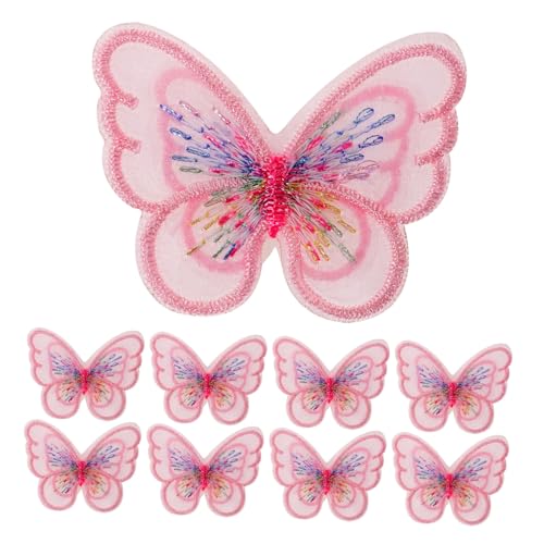 Milisten 20 Stück Schmetterling Spitzenbesatz Organza Patches Schmetterling Spitze Stoff Nähen Gestickte Patches 3D Schmetterling Applikationen zum Nähen Handwerk DIY Ornamente von Milisten