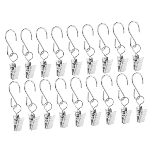 Milisten 30 Stück Schnur Party-Lichtaufhänger multifunktionale clips Außenlicht Halter Baum s Haken Gardinenclips weihnachtslichterkette Outdoor-Haken Gardinenringe aus Metall Eisen Silver von Milisten