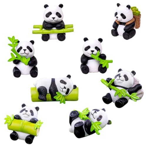 Milisten 5 Sätze Panda-puppendekoration Panda Kuchen Topper Panda-Cupcake-Topper Panda Stickig Panda-plüschkissen Panda-Ornamente Panda-Kissen Roter Panda-plüsch Panda- PVC 8 Stück * 5 von Milisten