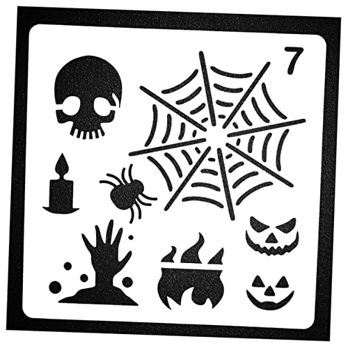 Milisten 8st Halloween-diy-schablonen Halloween-prägevorlagen Halloween-partyzubehör Halloween-zeichnungsschablonen Platic Stanzformen Schablone Diy Papierkunstdekor Halloween-schablonen von Milisten