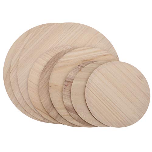 Milisten Holzkreise, unlackiert, runde Holzscheiben, Holzkreise, Ausschnitte für Handwerk, Brandmalerei, Malerei, Türaufhänger, Durchmesser 20 cm, Durchmesser 15 cm, Durchmesser 12 cm, je 3 Stück von Milisten