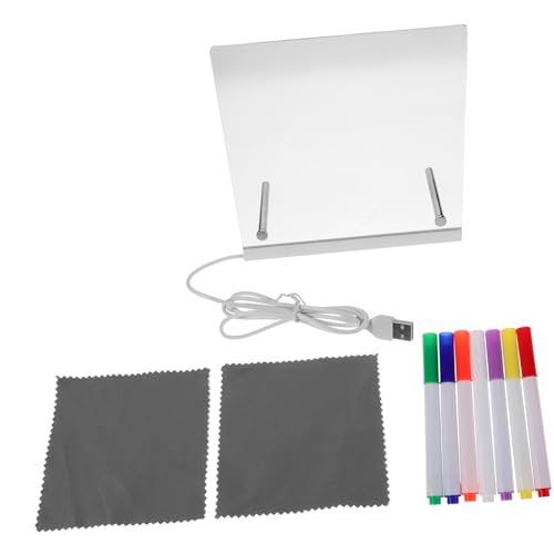 Milisten LED Leucht-transparentes Zeichenbrett mit Ständer Wiederbeschreibbares Kunststoff Schreibbrett für Jungen und Mädchen Tragbare Leuchtende Maltafel mit Bunten Stiften Usb-anschluss Milisten LED Leucht-transparentes Zeichenbrett mit Ständer Wiederbeschreibbares Kunststoff Schreibbrett für Jungen und Mädchen Tragbare Leuchtende Maltafel mit Bunten Stiften Usb-anschluss von Milisten