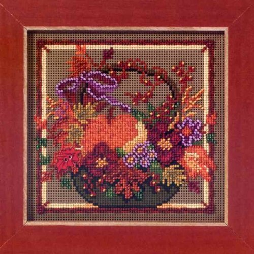 Autumn Basket - Beaded Cross Stitch Kit MH143203 - Buttons & Beads 2013 Autumn von Mill Hill