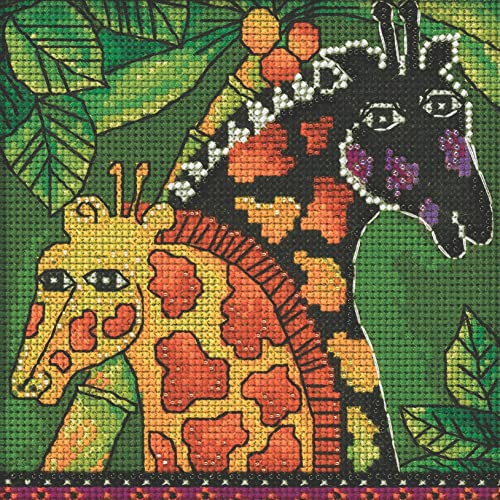 Kreuzstich-Set, Mill Hill 2022, Giraffe, Perlen, Zählmuster, Motiv Laurel Burch Amazonia Kollektion LB142211, mehrfarbig von Mill Hill