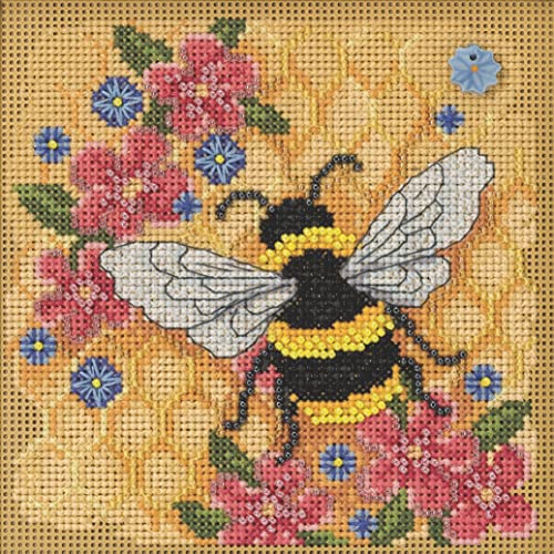 Kreuzstich-Set "Honigbienene" mit Perlenverzählung, Mill Hill 2022 Knöpfe und Perlen Frühling MH142211 von Mill Hill