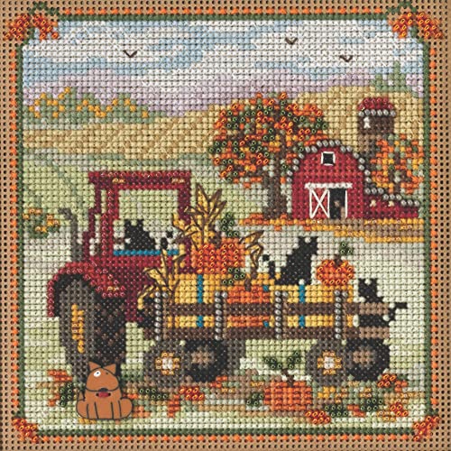 Mill Hill Hayride MH142325 Kreuzstich-Set mit Perlen und Knöpfen und Perlen, Herbst von Mill Hill