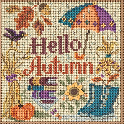 Mill Hill Hello Autumn MH142323 Kreuzstich-Set mit Perlen und Knöpfen und Perlen für Herbst von Mill Hill