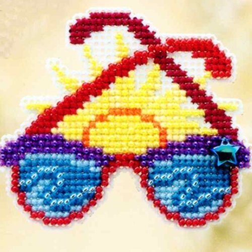 Shades Beaded Counted Cross Stitch Ornament Kit Mill Hill 2010 Spring Bouquet MH18-0106 by Mill Hill von Mill Hill