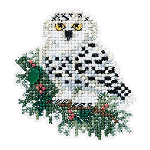 Snowy Owlet Beaded Counted Cross Stitch Christmas Ornament Kit Mill Hill 2016 Winter Holiday MH181633 by Mill Hill von Mill Hill